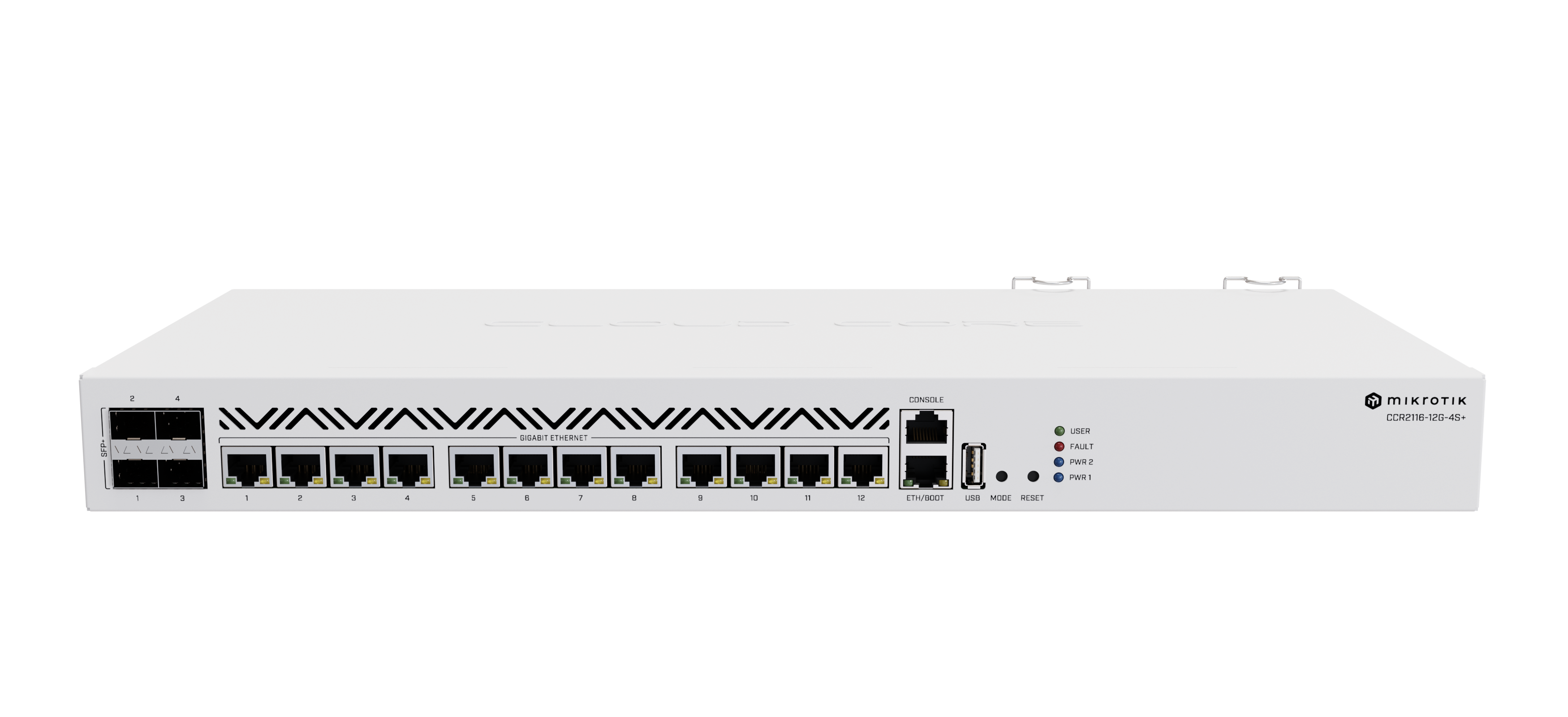 CCR2116-12G-4S+ modelinin arka bağlantı portları detayı