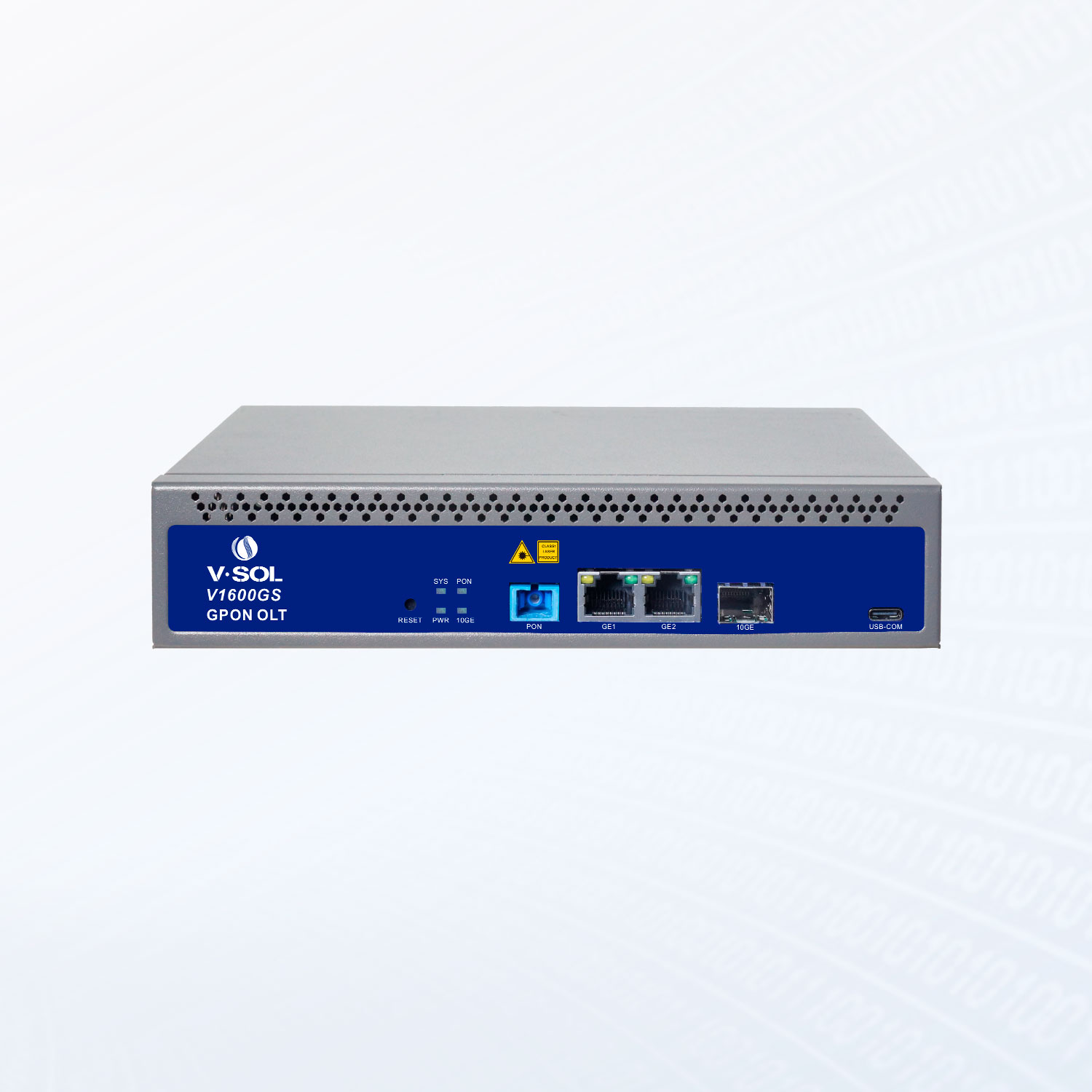 GPON port optik konnektörü SC/UPC ve fiber optik kablo bağlantısı — toz kapağı açık şekilde.