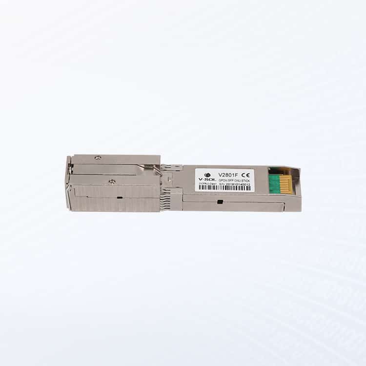 V-SOL V2801F SFP tip Ethernet portunun yakından görünümü