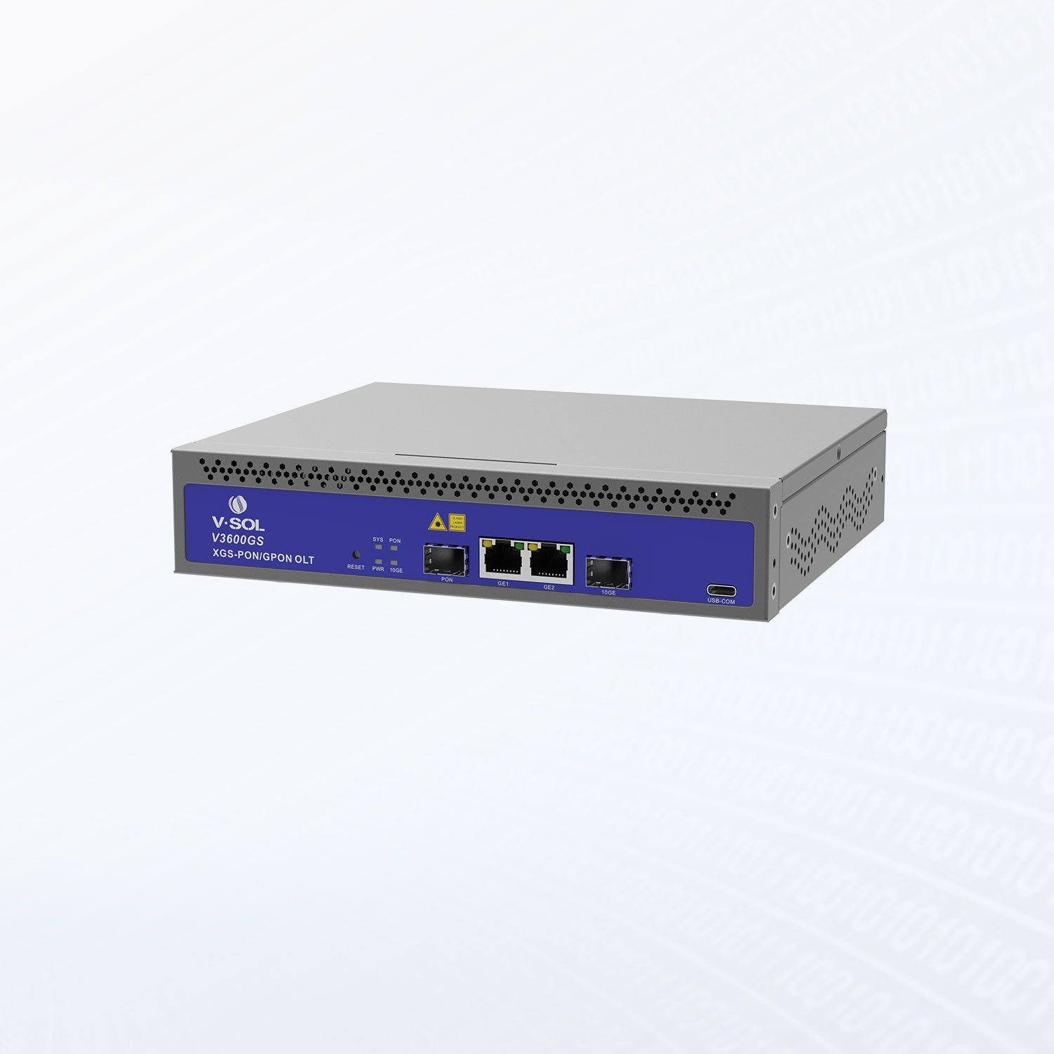 V3600GS Combo PON portunun yakın çekimi - XGS-PON/GPON destekli N2_C+ konnektör