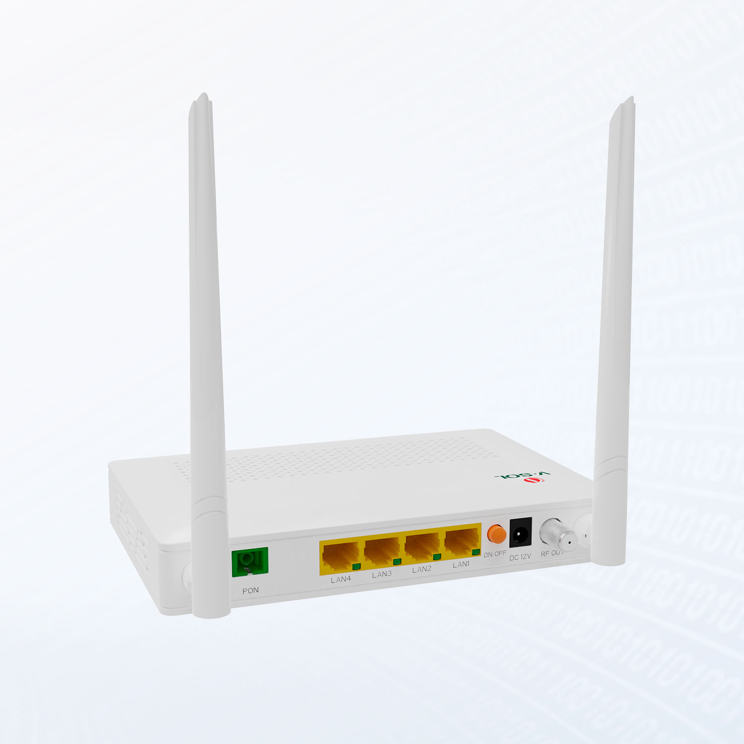 V-SOL V2804AC-T-A üzerinde PON ve Ethernet portları kaliteli yakın çekim